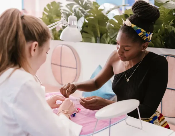 two women in beauty center